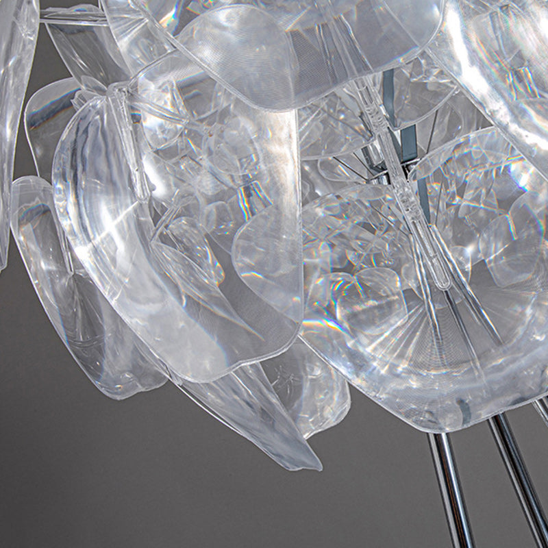 Contemporary Creative Metal PVC Irregular Round 1-Light Standing Floor Lamp For Bedroom And Living Room