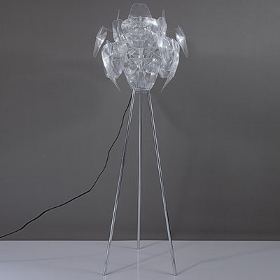 Contemporary Creative Metal PVC Irregular Round 1-Light Standing Floor Lamp For Bedroom And Living Room