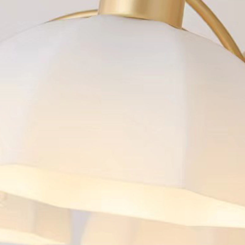 Contemporary Nordic Iron Glass Floral Shade 6/8/10-Light Chandelier For Bedroom And Living Room