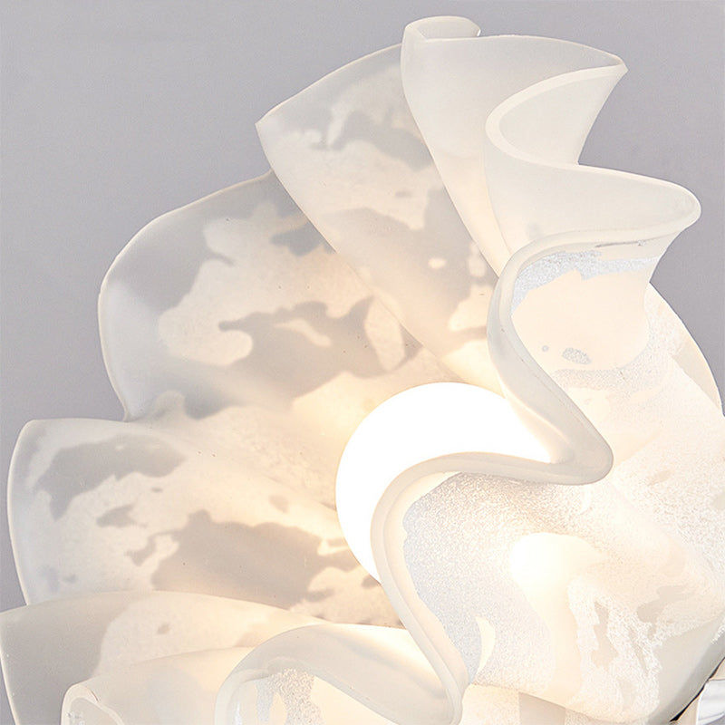 Traditional French Iron Glass Acrylic Floral 1-Light Wall Sconce Lamp For Bedroom And Living Room