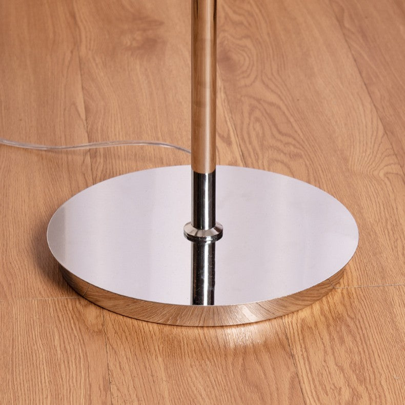 Contemporary Creative Metal &amp; Glass Egg Tart-Shape 1-Light Standing Floor Lamp For Bedroom &amp; Living Room