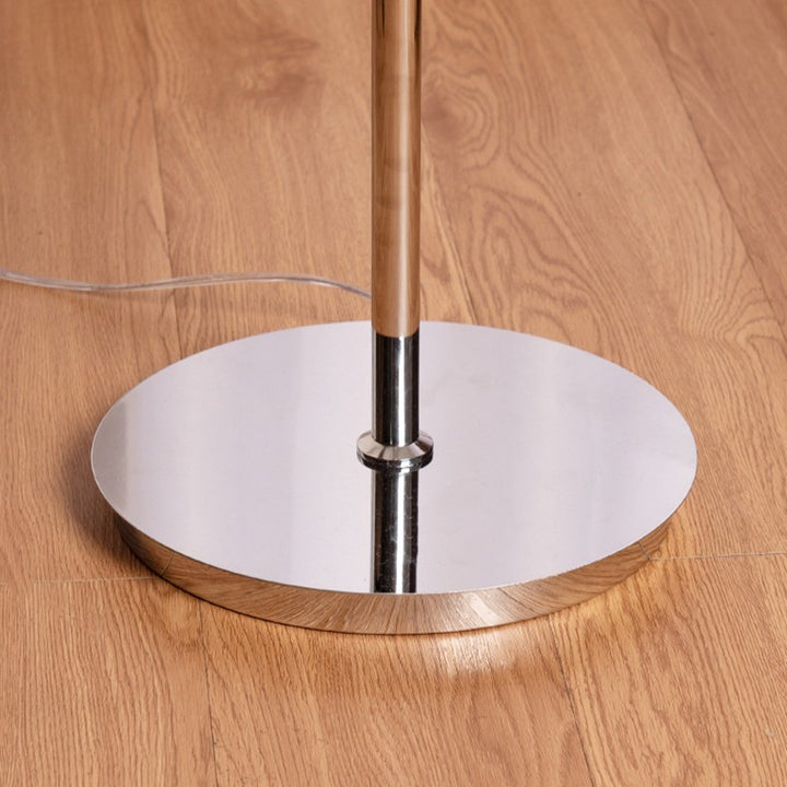 Contemporary Creative Metal &amp; Glass Egg Tart-Shape 1-Light Standing Floor Lamp For Bedroom &amp; Living Room