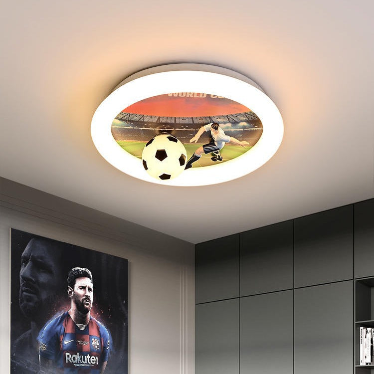 Contemporary Creative Iron &amp; Acrylic Round LED Flush Mount Ceiling Light For Kids Bedroom &amp; Living Room