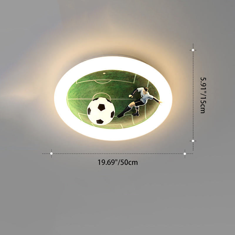 Contemporary Creative Iron &amp; Acrylic Round LED Flush Mount Ceiling Light For Kids Bedroom &amp; Living Room