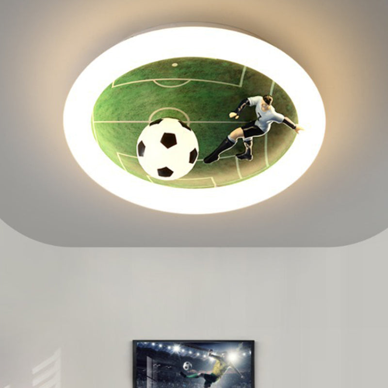Contemporary Creative Iron &amp; Acrylic Round LED Flush Mount Ceiling Light For Kids Bedroom &amp; Living Room