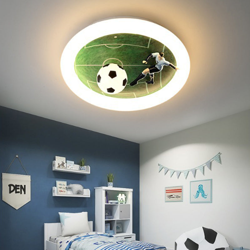 Contemporary Creative Iron &amp; Acrylic Round LED Flush Mount Ceiling Light For Kids Bedroom &amp; Living Room