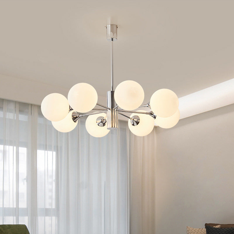 Contemporary Nordic Iron & Glass Branch-Style 3/5/8-Light Chandelier For Bedroom & Living Room