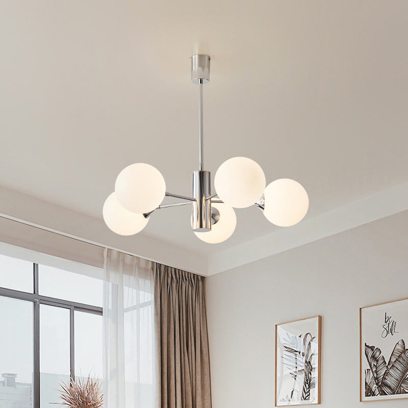 Contemporary Nordic Iron & Glass Branch-Style 3/5/8-Light Chandelier For Bedroom & Living Room