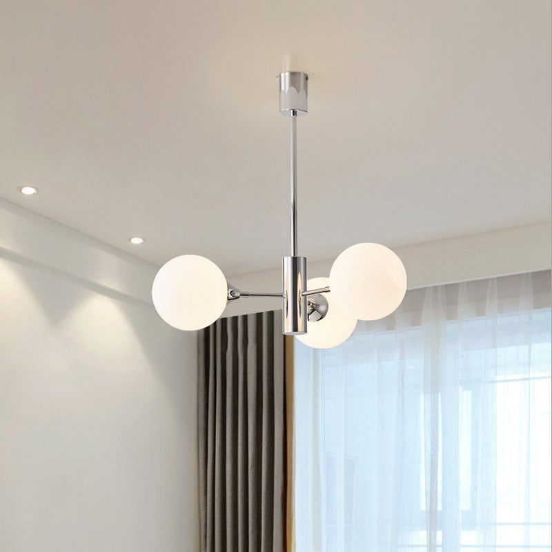 Contemporary Nordic Iron & Glass Branch-Style 3/5/8-Light Chandelier For Bedroom & Living Room