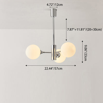 Contemporary Nordic Iron & Glass Branch-Style 3/5/8-Light Chandelier For Bedroom & Living Room