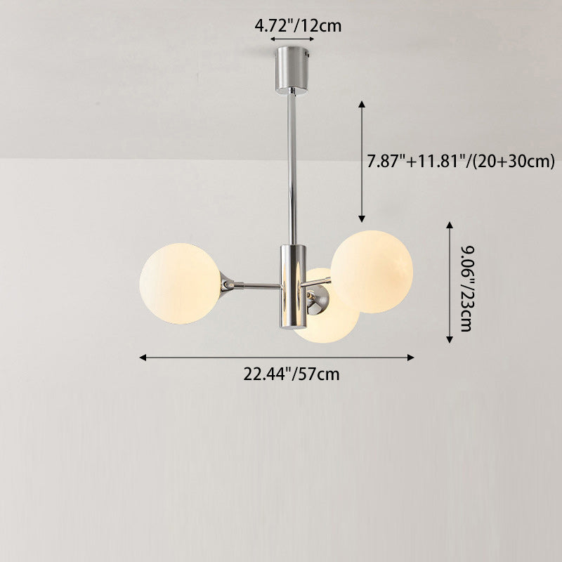 Contemporary Nordic Iron & Glass Branch-Style 3/5/8-Light Chandelier For Bedroom & Living Room