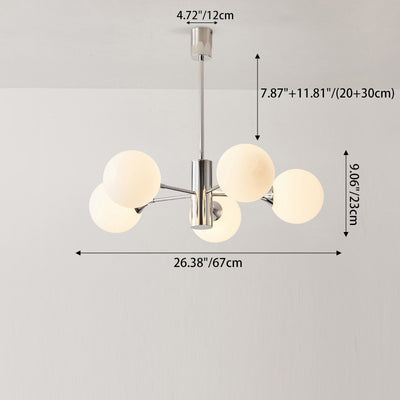 Contemporary Nordic Iron & Glass Branch-Style 3/5/8-Light Chandelier For Bedroom & Living Room