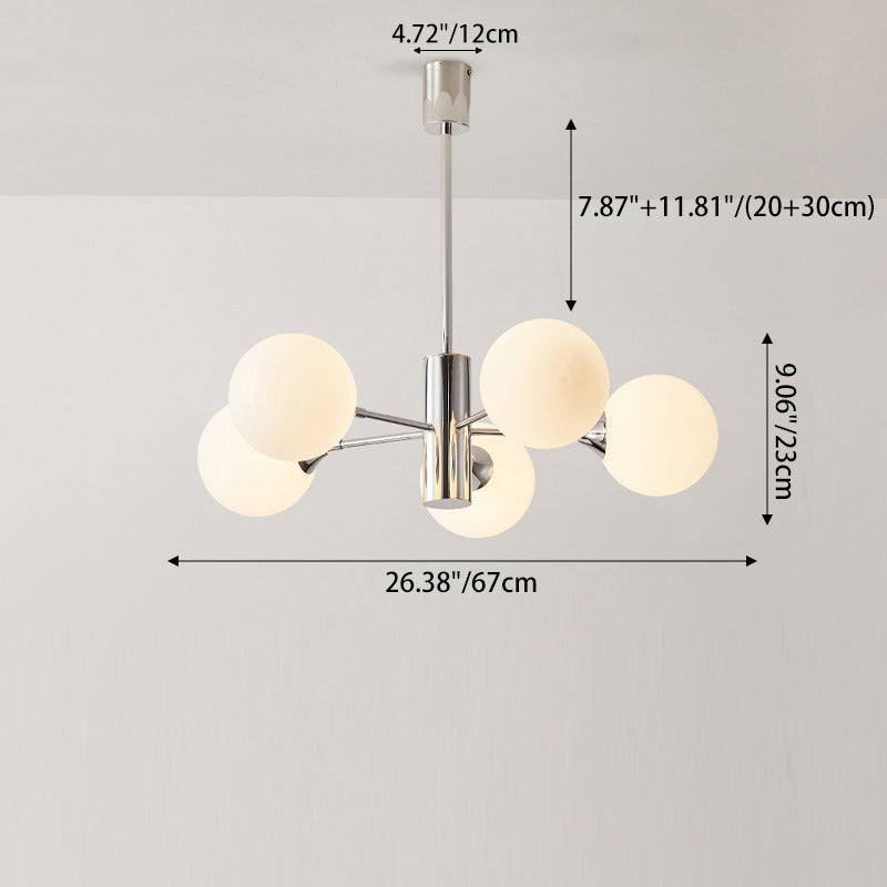 Contemporary Nordic Iron & Glass Branch-Style 3/5/8-Light Chandelier For Bedroom & Living Room