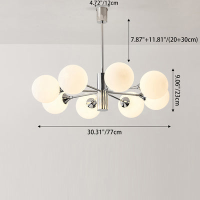 Contemporary Nordic Iron & Glass Branch-Style 3/5/8-Light Chandelier For Bedroom & Living Room