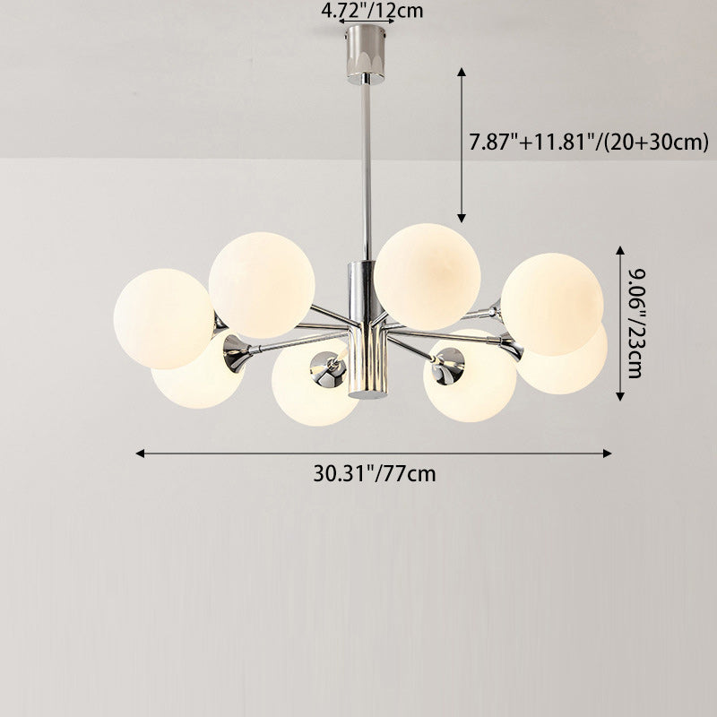 Contemporary Nordic Iron & Glass Branch-Style 3/5/8-Light Chandelier For Bedroom & Living Room