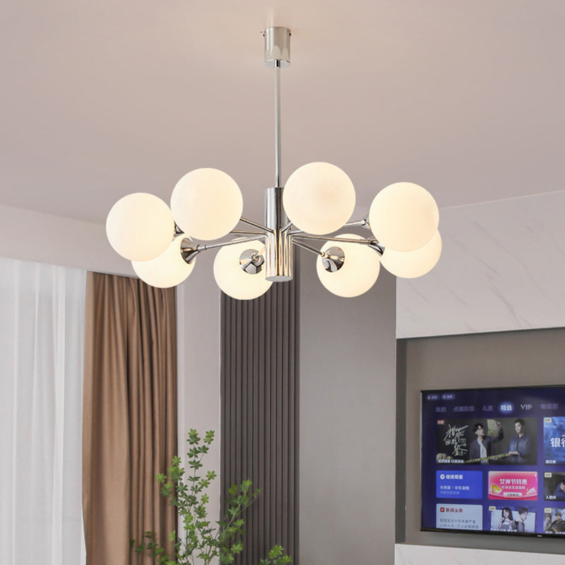Contemporary Nordic Iron & Glass Branch-Style 3/5/8-Light Chandelier For Bedroom & Living Room