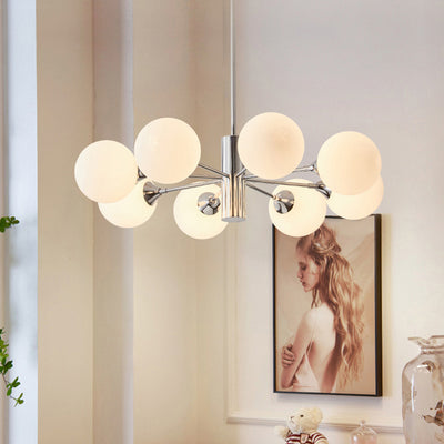 Contemporary Nordic Iron & Glass Branch-Style 3/5/8-Light Chandelier For Bedroom & Living Room