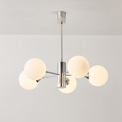 Contemporary Nordic Iron & Glass Branch-Style 3/5/8-Light Chandelier For Bedroom & Living Room