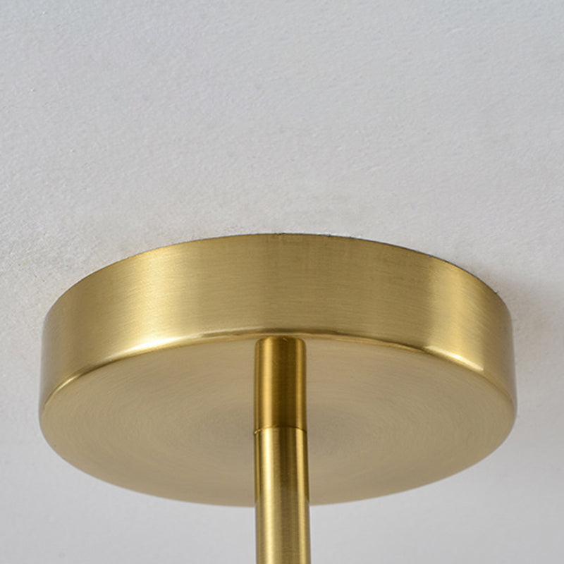 Modern Mid-Century Wood, Glass & Iron Round 6/8-Light Chandelier For Bedroom & Living Room