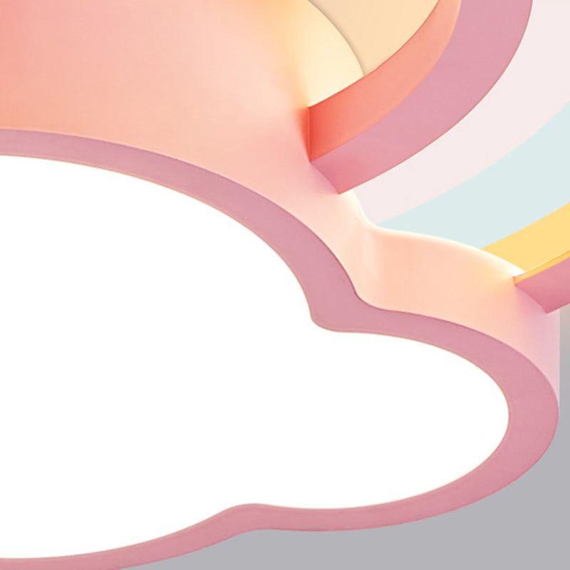Plafonnier LED moderne en fer créatif et acrylique en forme de nuage arc-en-ciel pour chambre et salon 