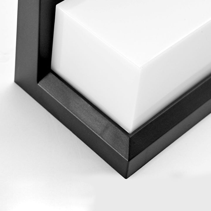 Lámpara de aplique de pared LED rectangular moderna minimalista solar e impermeable de plástico y PC para exteriores, patio y jardín 