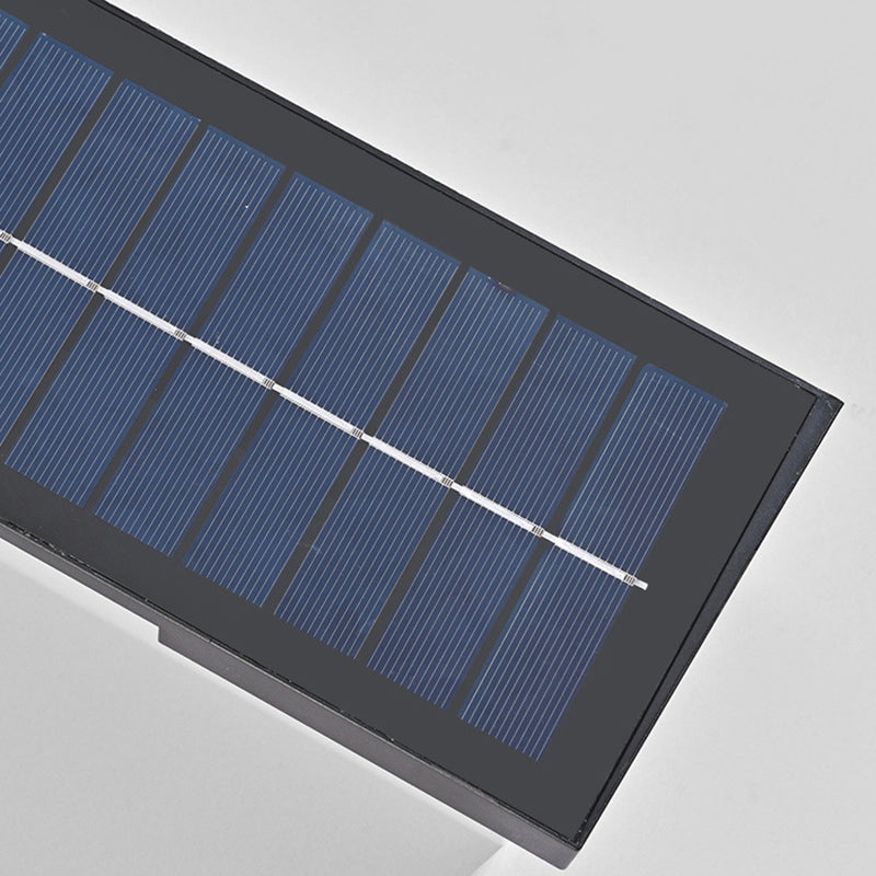 Lámpara de aplique de pared LED rectangular moderna minimalista solar e impermeable de plástico y PC para exteriores, patio y jardín 