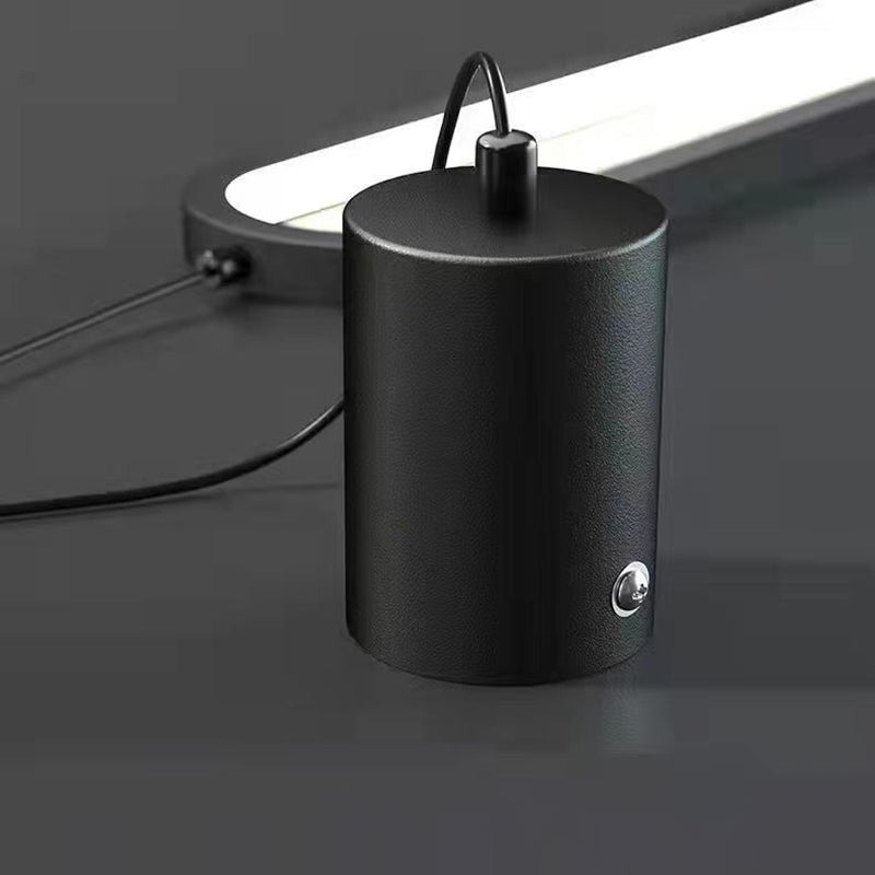 Chandelier LED Ovale en Métal et Silicone Minimaliste Moderne pour Chambre et Salon 