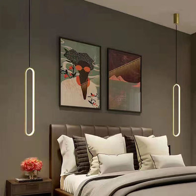 Modern Minimalist Metal & Silicone Oval LED Chandelier For Bedroom & Living Room