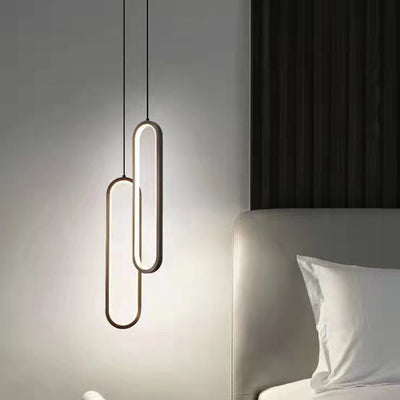 Modern Minimalist Metal & Silicone Oval LED Chandelier For Bedroom & Living Room