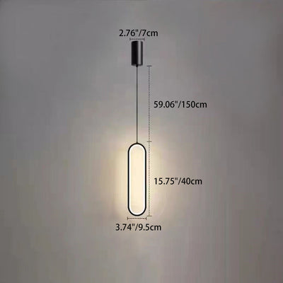 Modern Minimalist Metal & Silicone Oval LED Chandelier For Bedroom & Living Room