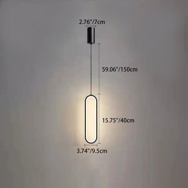 Modern Minimalist Metal & Silicone Oval LED Chandelier For Bedroom & Living Room