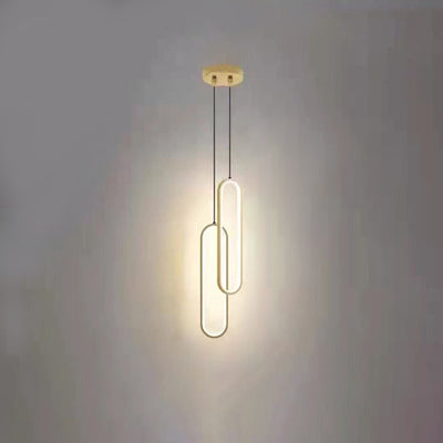 Modern Minimalist Metal & Silicone Oval LED Chandelier For Bedroom & Living Room