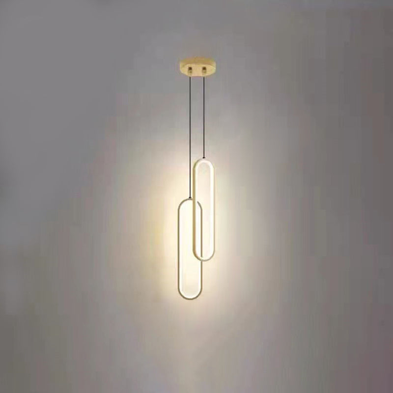 Modern Minimalist Metal & Silicone Oval LED Chandelier For Bedroom & Living Room