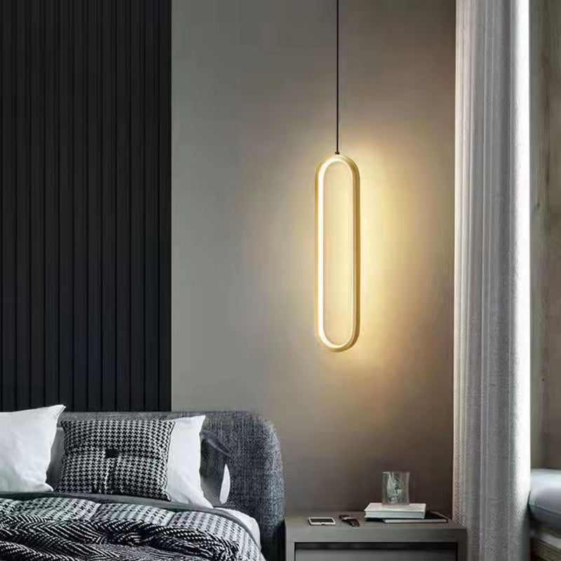 Modern Minimalist Metal & Silicone Oval LED Chandelier For Bedroom & Living Room