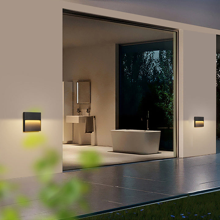 Applique murale LED ronde et carrée en aluminium étanche minimaliste moderne pour extérieur, patio et jardin 