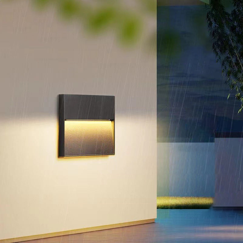 Applique murale LED ronde et carrée en aluminium étanche minimaliste moderne pour extérieur, patio et jardin 