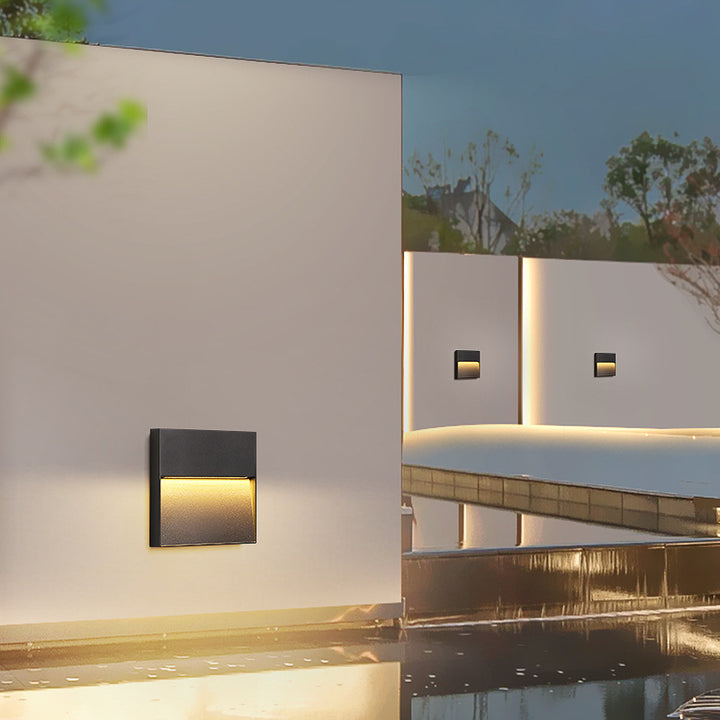 Applique murale LED ronde et carrée en aluminium étanche minimaliste moderne pour extérieur, patio et jardin 