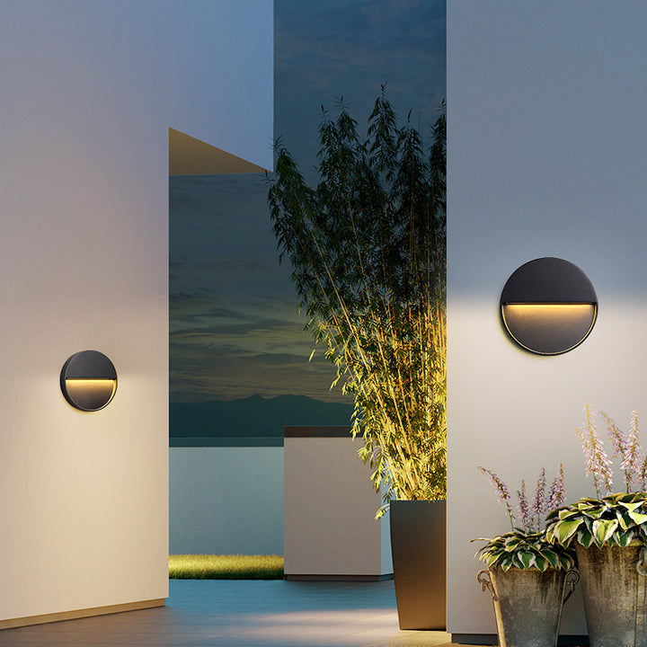 Applique murale LED ronde et carrée en aluminium étanche minimaliste moderne pour extérieur, patio et jardin 