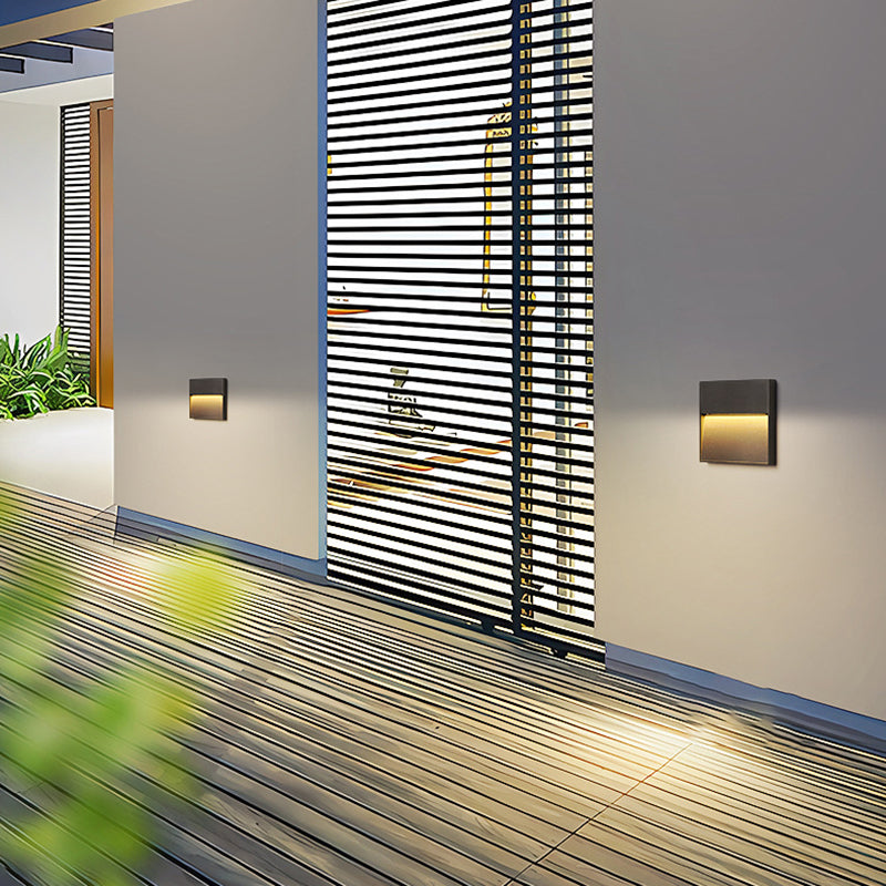 Applique murale LED ronde et carrée en aluminium étanche minimaliste moderne pour extérieur, patio et jardin 