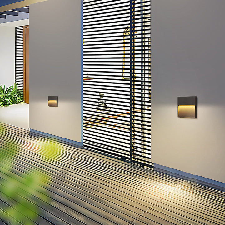 Applique murale LED ronde et carrée en aluminium étanche minimaliste moderne pour extérieur, patio et jardin 