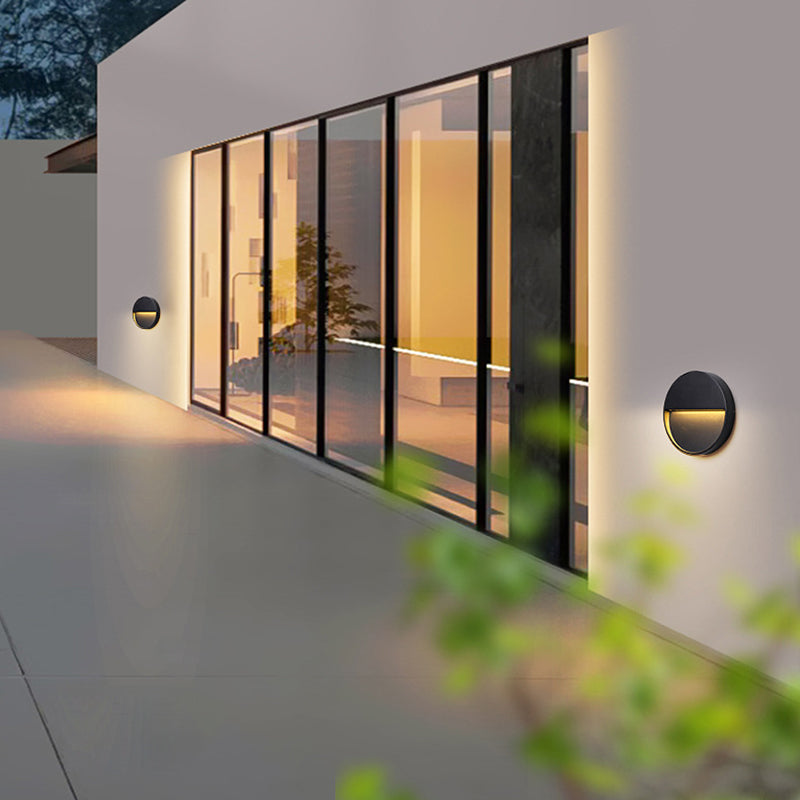 Applique murale LED ronde et carrée en aluminium étanche minimaliste moderne pour extérieur, patio et jardin 