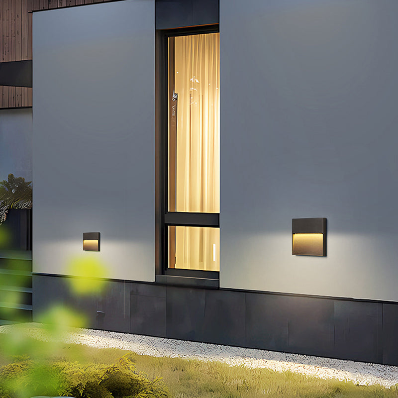 Modern Minimalist Waterproof Aluminum Round & Square LED Wall Sconce For Outdoor, Patio & Garden