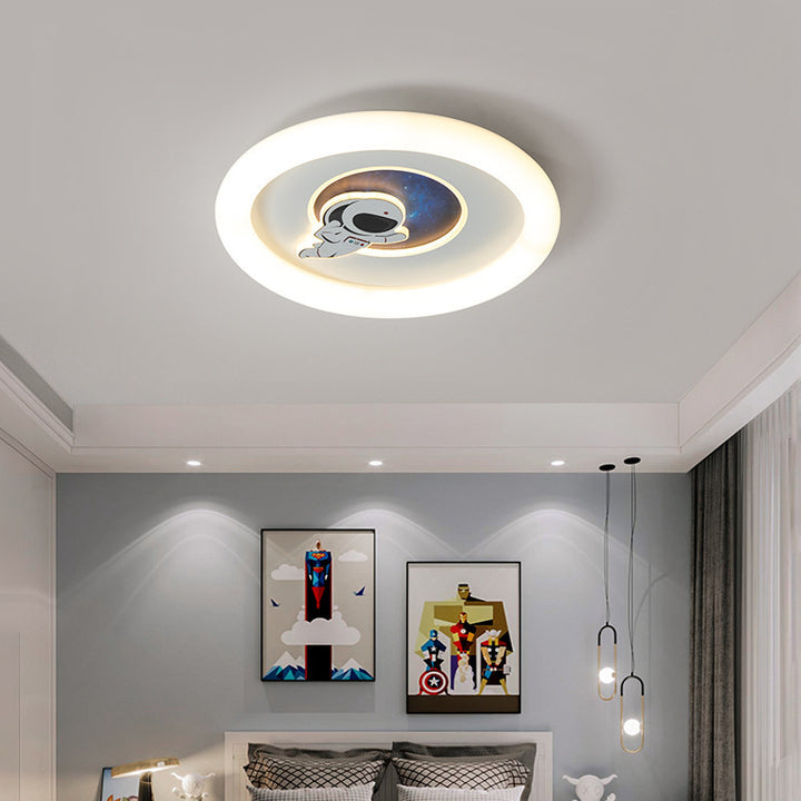Plafonnier LED Rond en Fer &amp; Acrylique Créatif Contemporain pour Chambre d&