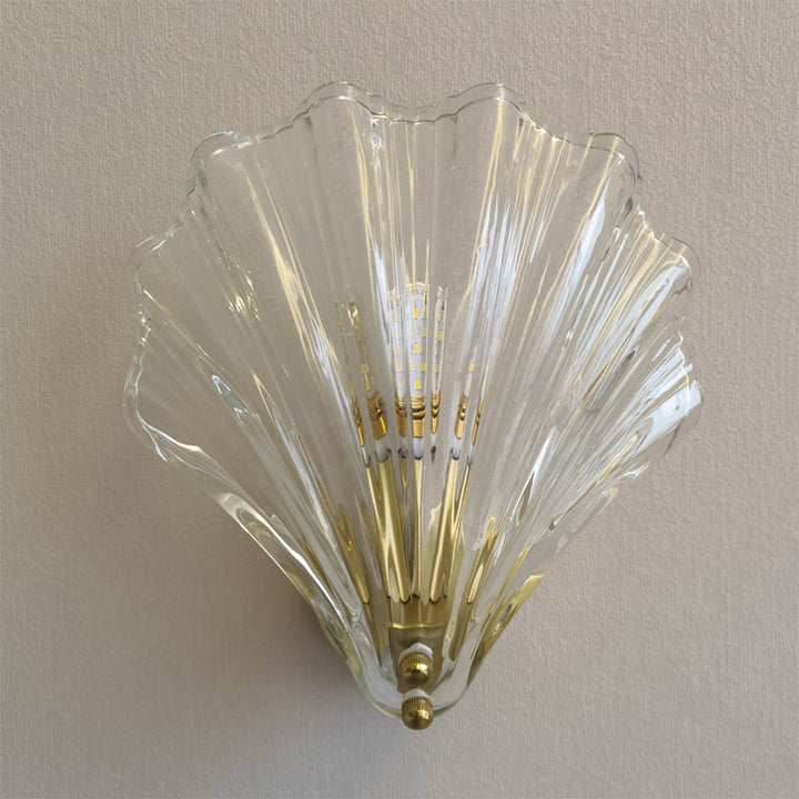 Zeitgenössische kreative Eisen- und Glasschalenform 1-Licht-Wandlampe für Schlafzimmer und Wohnzimmer 