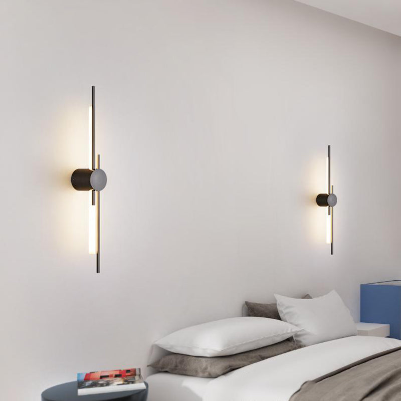 Modern Minimalist Brass And Acrylic Linear LED Wall Sconce Lamp For Bedroom And Living Room
