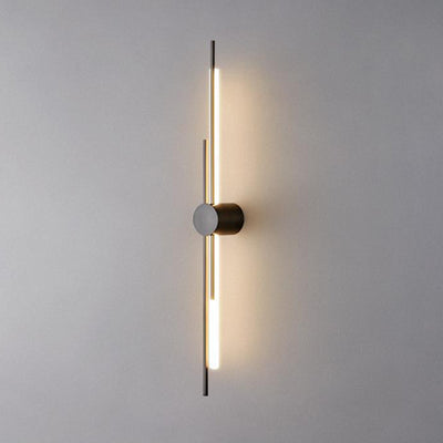 Modern Minimalist Brass And Acrylic Linear LED Wall Sconce Lamp For Bedroom And Living Room