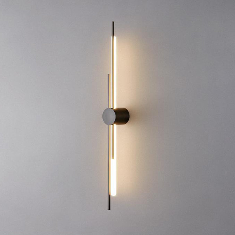 Modern Minimalist Brass And Acrylic Linear LED Wall Sconce Lamp For Bedroom And Living Room
