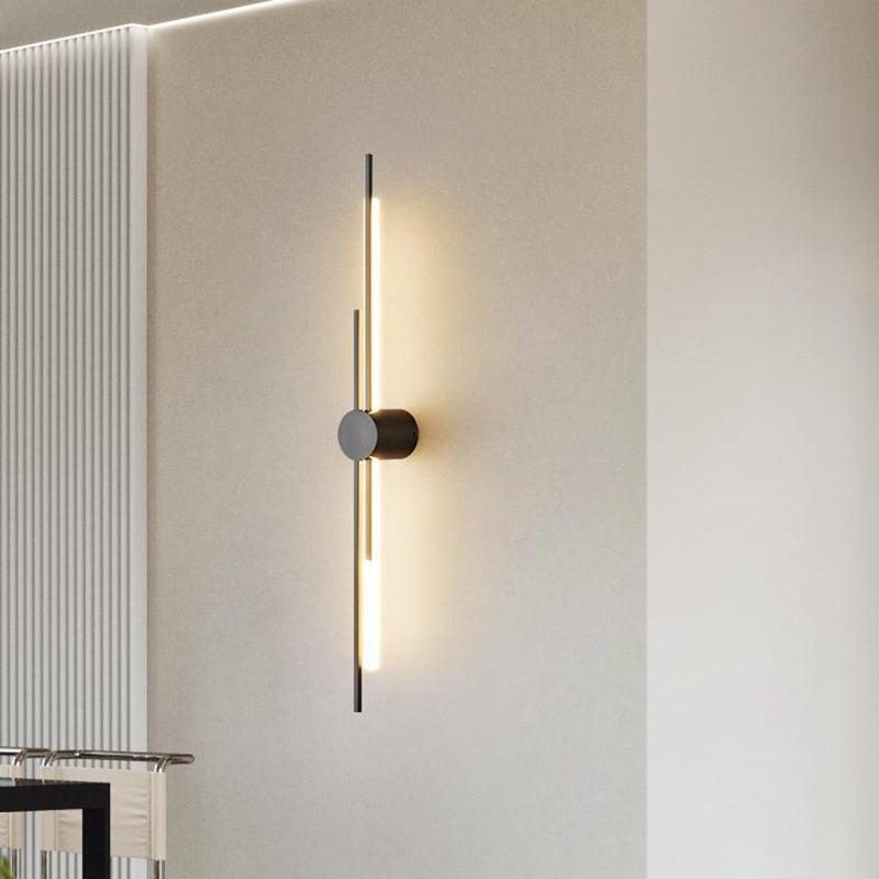 Modern Minimalist Brass And Acrylic Linear LED Wall Sconce Lamp For Bedroom And Living Room