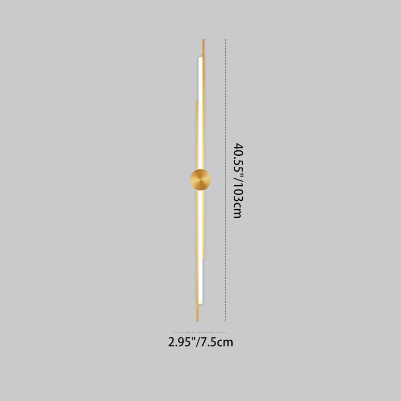 Modern Minimalist Brass And Acrylic Linear LED Wall Sconce Lamp For Bedroom And Living Room
