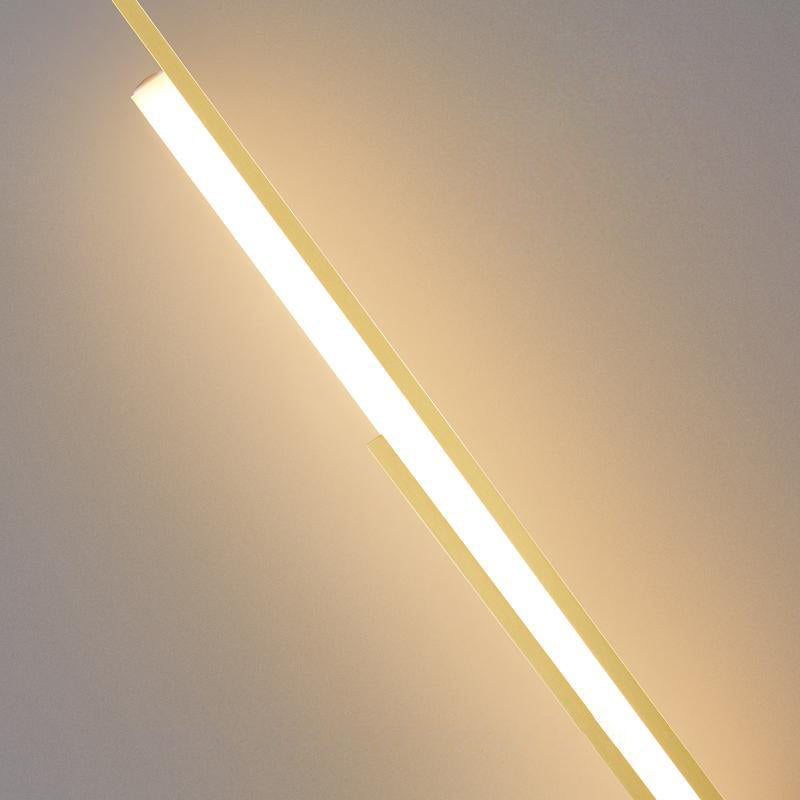 Modern Minimalist Brass And Acrylic Linear LED Wall Sconce Lamp For Bedroom And Living Room